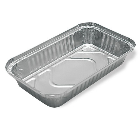 Pack 100 uni. Forma de aluminio retangular 650ml