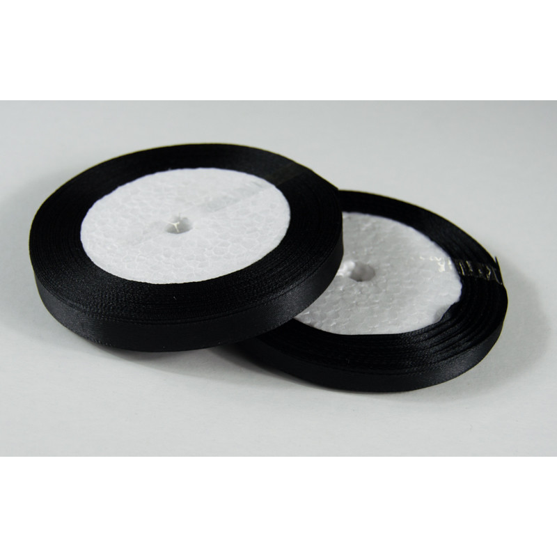 Fita Cetim 10mm 25 Metros - Preto