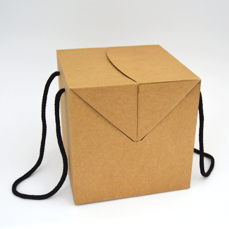 Embalagem de cartão Box cor natural medidas 250x250x250mm