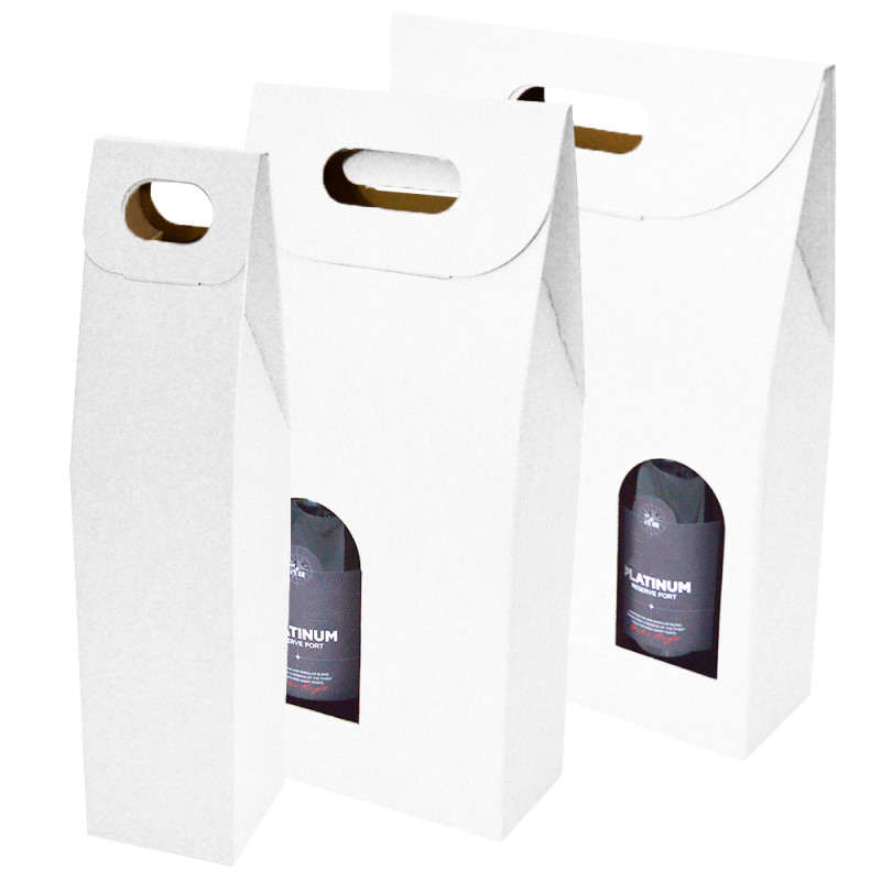 Caixas de Cartão Classic Branco para 1 2 ou 3 garrafas