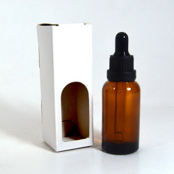 Boîte flacon ambre 30ml blanc