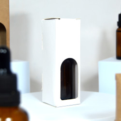 Boîte flacon ambre 30ml blanc