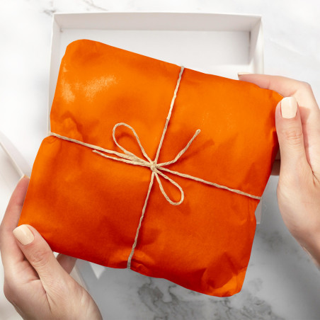 500 folhas Papel de seda Laranja Damasco 50x75cm