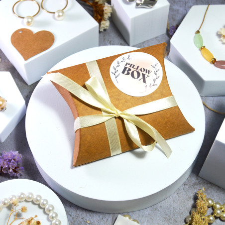 Caixa almofada kraft Oval 120x100x30mm