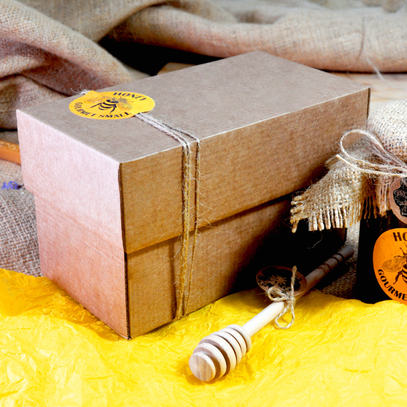 Gourmet box Small color natural measures 180x95x105mm