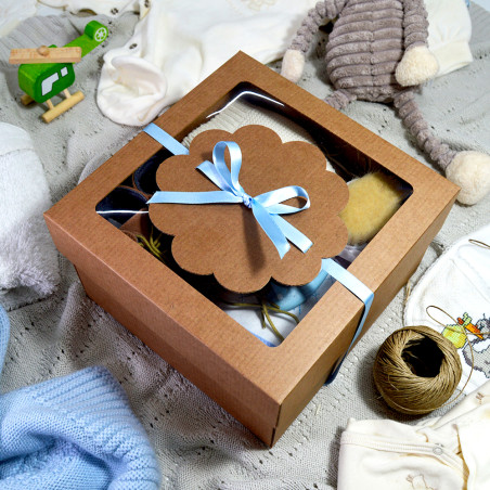 Box Gourmet Medium color natural w/window  measures 205x205x120mm