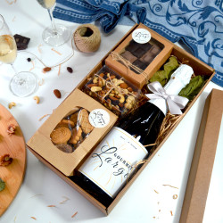 Caixa de cartão Gourmet L cor natural com janela 350x190x105mm