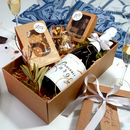 Box Gourmet Large color natural measures 350x190x105mm