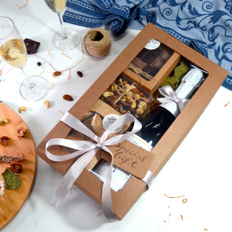 Box Gourmet Large color natural measures 350x190x105mm