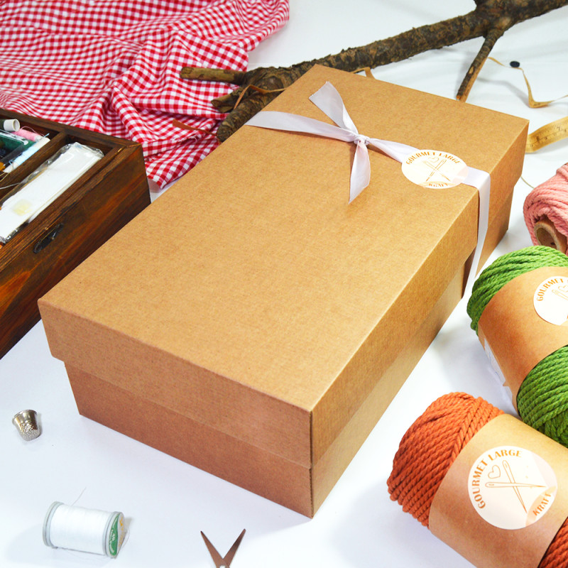 Box Gourmet Large color natural measures 350x190x105mm