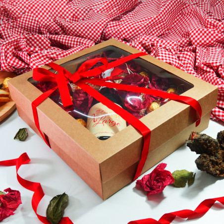 Caja Gourmet Kraft Con Ventana  350x320x105mm