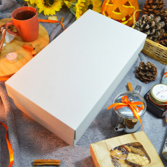 Boîte carton Gourmet L blanc 350x190x105mm Boîte carton Gourmet L blanc 350x190x105mm