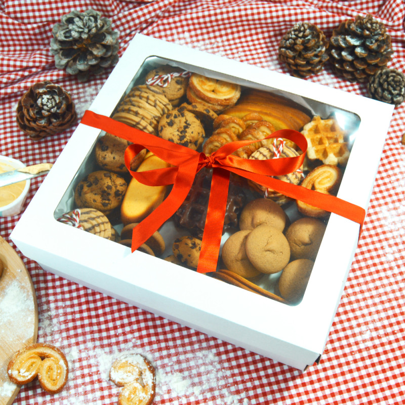 Box Gourmet Extra Large white color measures 350x320x105mm