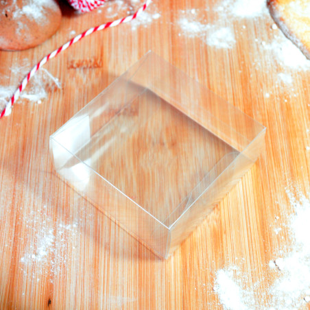 Caja de acetato rectangular transparente 80x80x35mm