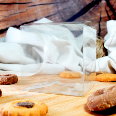 Boite PVC carre  transparente 90x90x90mm