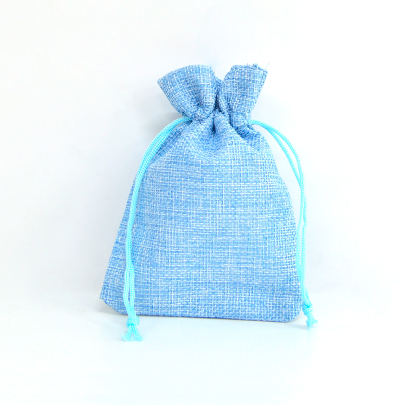 Saco juta Baby Blue 10x14cm