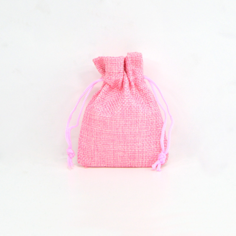 Saco 7x9cm juta Baby Pink