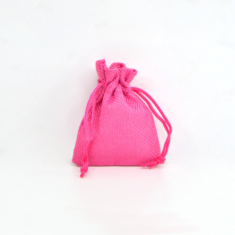 Saco 7x9cm juta Flamingo Pink