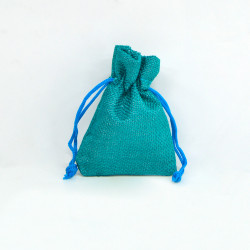 Saco 7x9cm juta Turquoise Blue