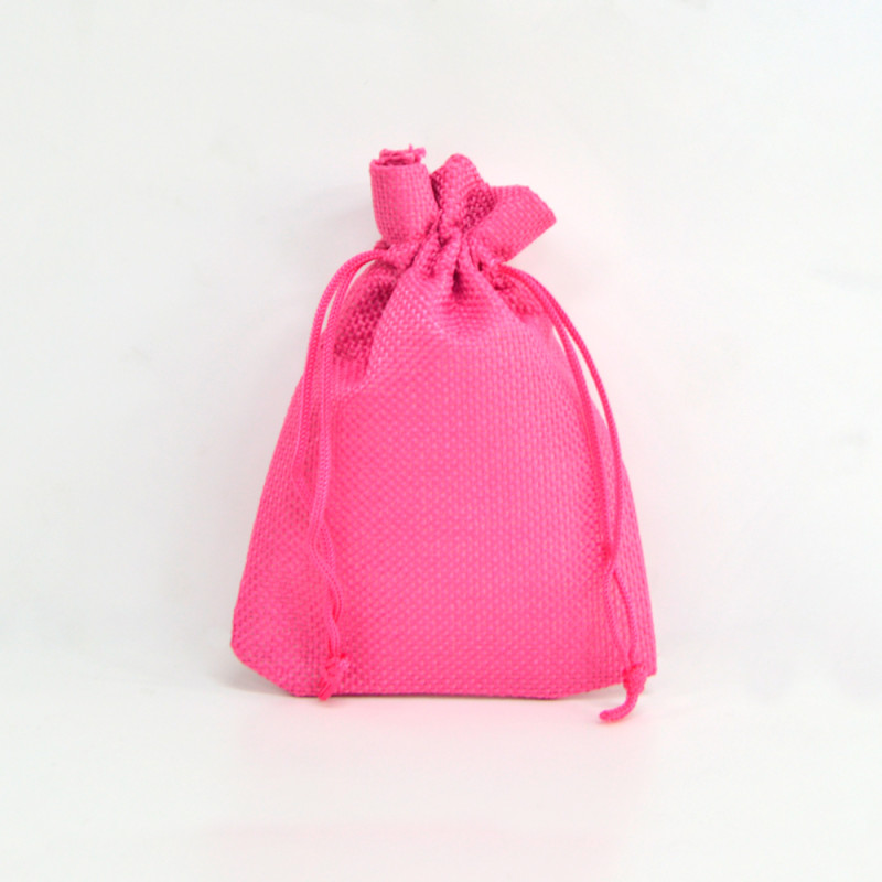 Saco juta Flamingo Pink 10x14cm