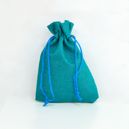 Sacs de Jute Turquoise Blue 10x14cm