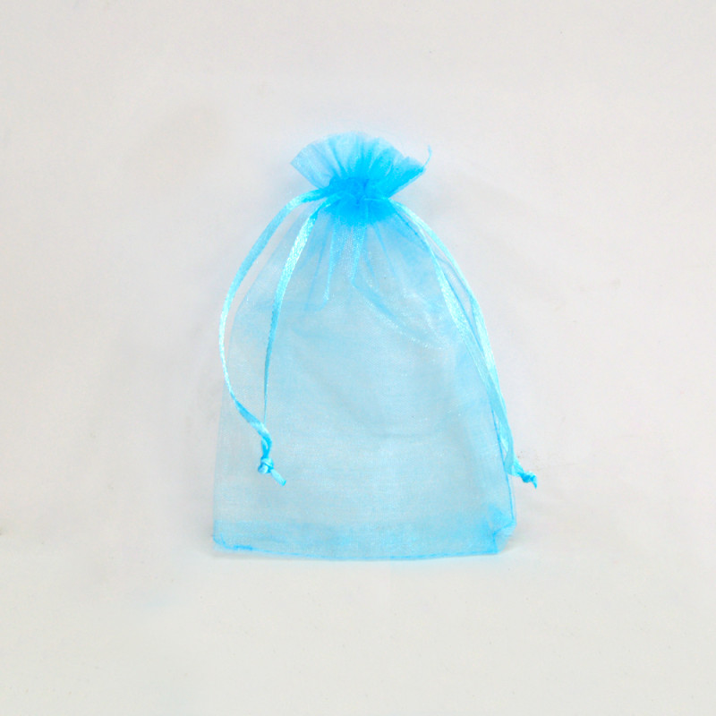 Saco 10x14cm organza Baby Blue