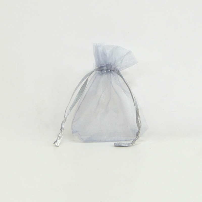 Saco 7x9cm organza Platinum Silver