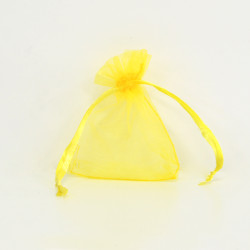 Saco 7x9cm organza Lemon Yellow