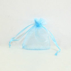 Saco 7x9cm organza Baby Blue