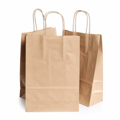 Bolsas de papel Kraft Asa rizada
