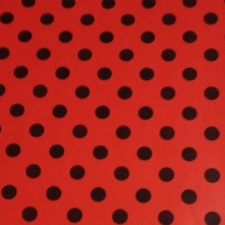 Papel de embrulho vermelho pontos pretos