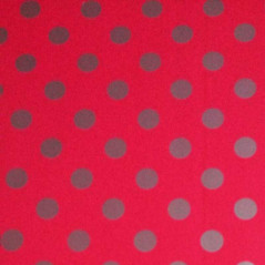 Papel de embrulho vermelho pontos prata