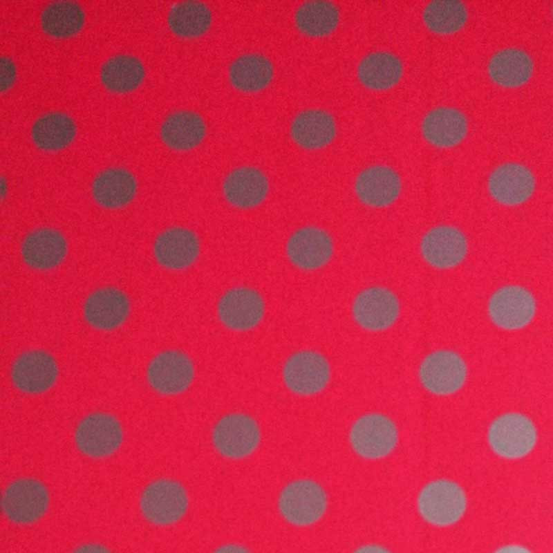 Papel de embrulho vermelho pontos prata