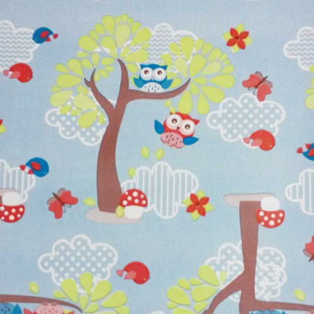 Papel de embrulho infantil floresta azul