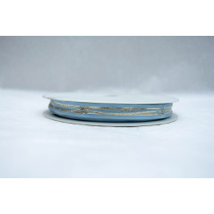 Nastro di organza blu con filo d'oro