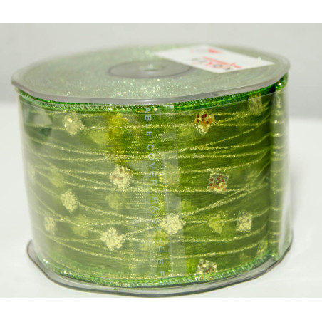 Fita verde com brilhantes