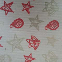 Papel de regalo kraft verjurado natural con dibujos de navidad