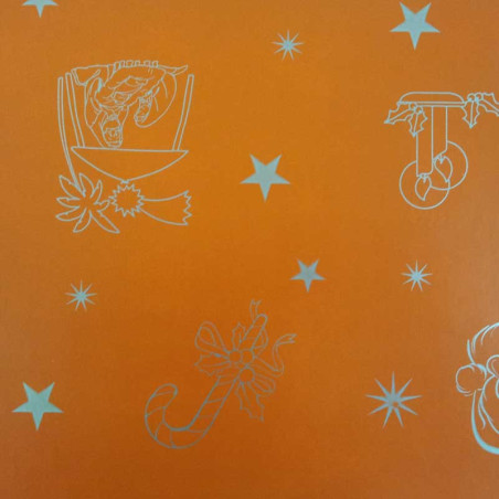papel de embrulho liso laranja natal