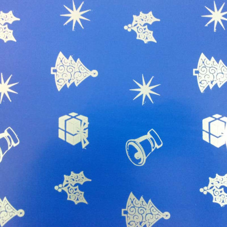 papel de embrulho liso azul natal