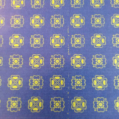 papel de embrulho kraft verjurado natural azul trevos