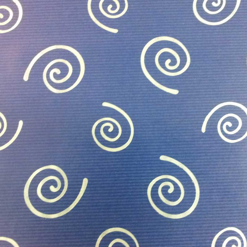 papel de embrulho kraft verjurado natural azul espirais