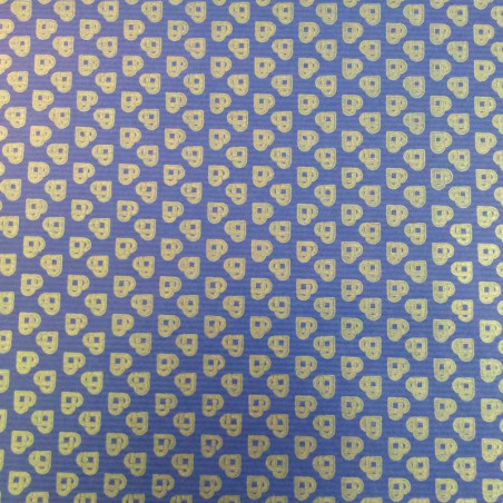 papel de embrulho kraft verjurado natural azul coraçoes