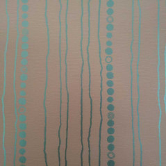 Papel de regalo azul liso con rayas y círculos