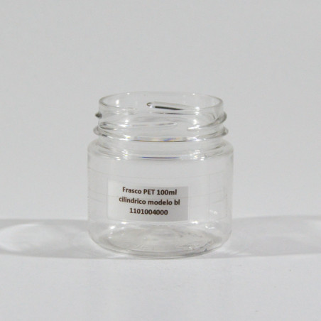 Tarro PET 100ml cilíndrico modelo bl