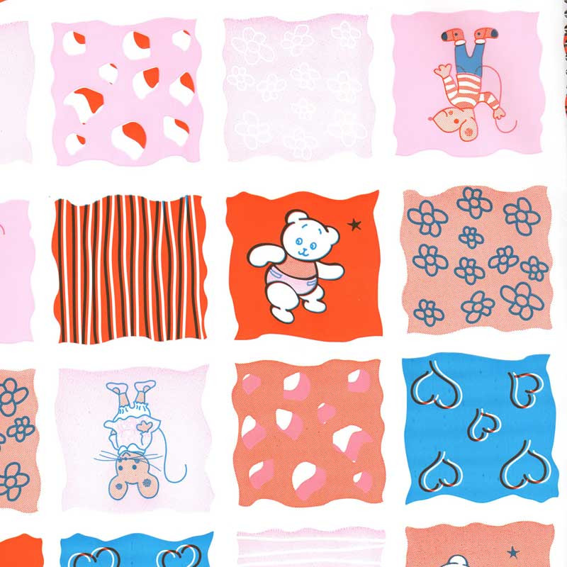 papel de embrulho liso branco ratinhos e ursos