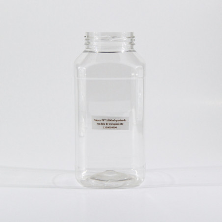 Tarro PET 1000ml cuadrado modelo bl