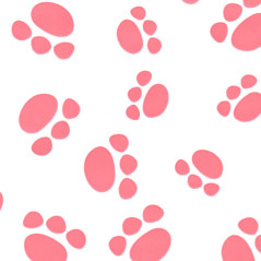 Papel de envolver blanco liso con huellas4 rosadas
