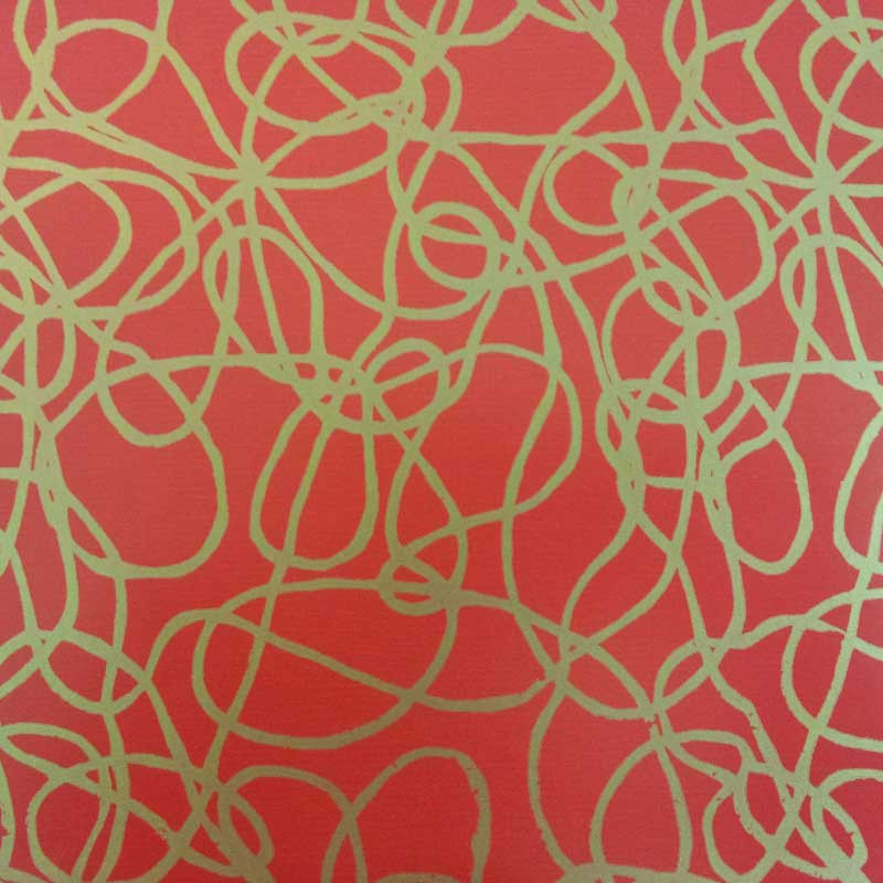 papel de embrulho lisovermelho linhas douradas