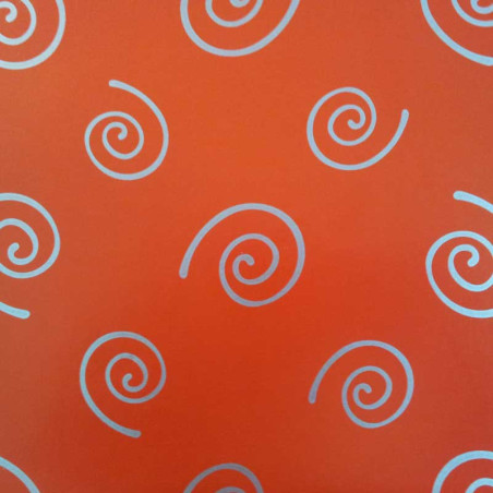 papel de embrulho liso vermelho espirais prata