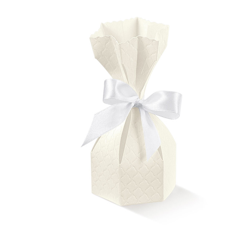 Boîte boules blanches pour 1 bouteille avec fenêtre